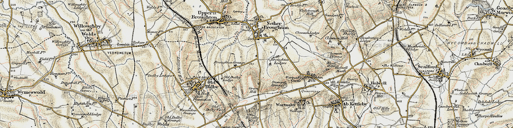 Old map of Queensway Old Dalby in 1902-1903