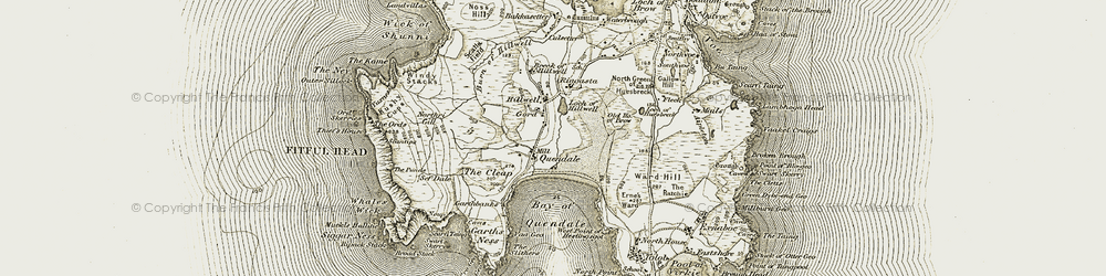 Old map of Bay of Quendale in 1911-1912