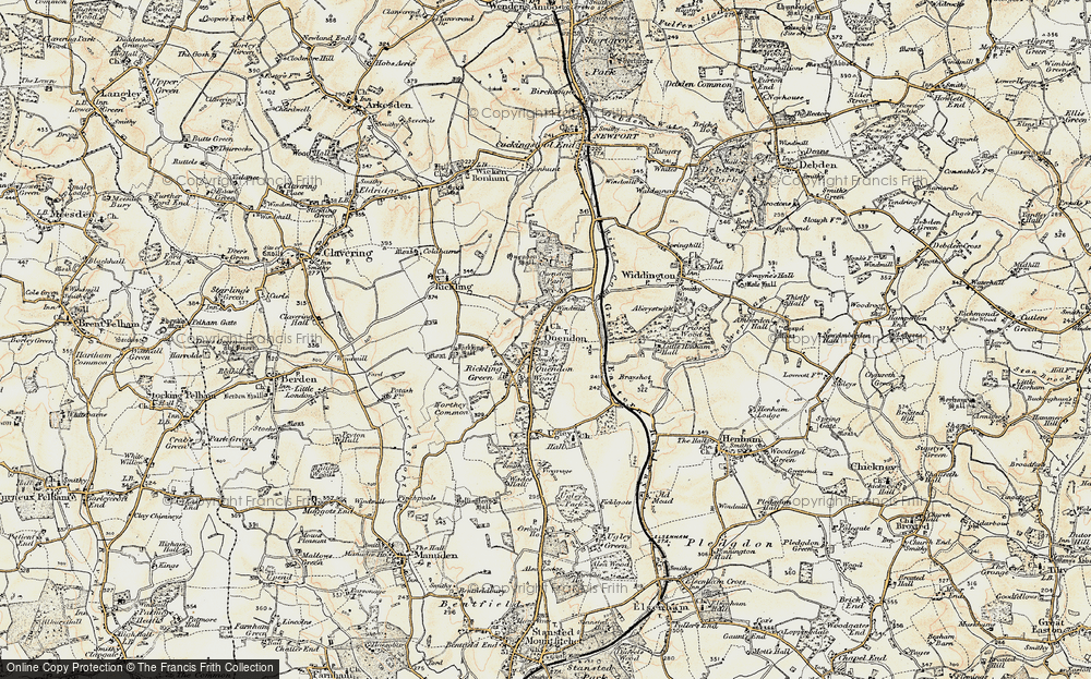 Old Map of Quendon, 1898-1899 in 1898-1899