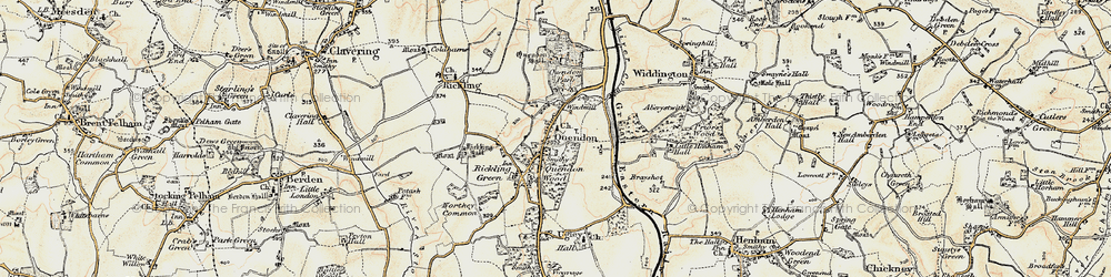 Old map of Quendon in 1898-1899