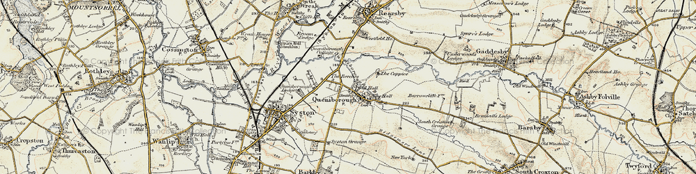 Old map of Queniborough in 1902-1903
