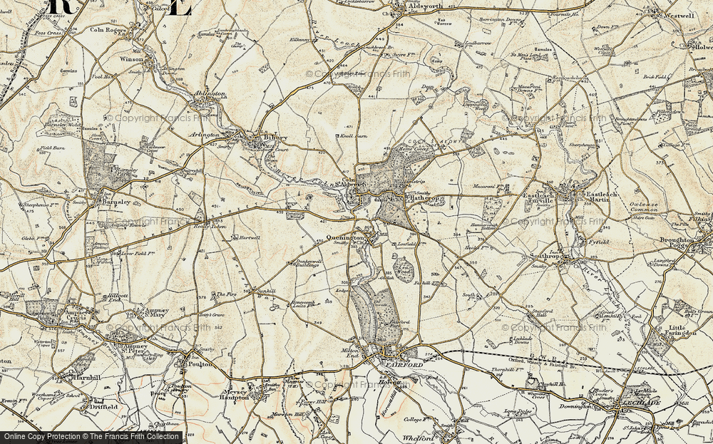 Old Map of Quenington, 1898-1899 in 1898-1899