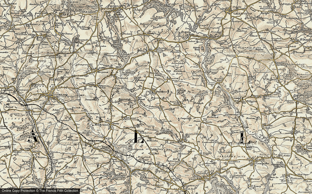 Old Map of Quethiock, 1899-1900 in 1899-1900