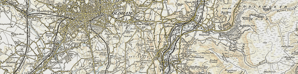 Old map of Quick Edge in 1903