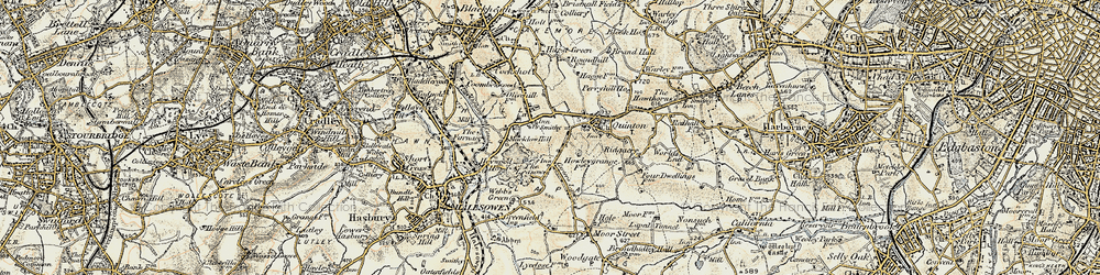 Old map of Quinton in 1901-1902