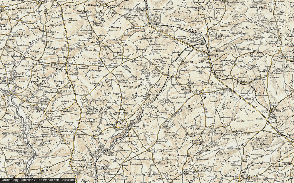 Old Map of Quoditch, 1900 in 1900
