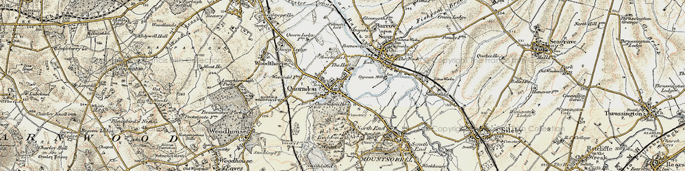 Old map of Quorn in 1902-1903
