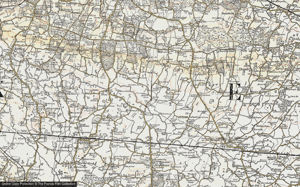 Old Map of Historic Map covering Boughton Bottom in 1897-1898