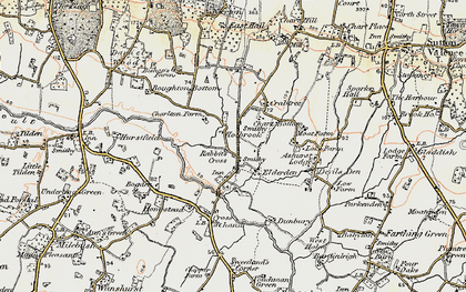 Old map of Boughton Bottom in 1897-1898