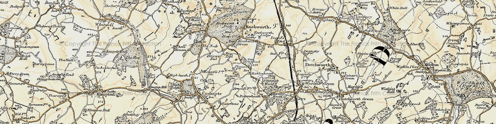 Old map of Rableyheath in 1898-1899