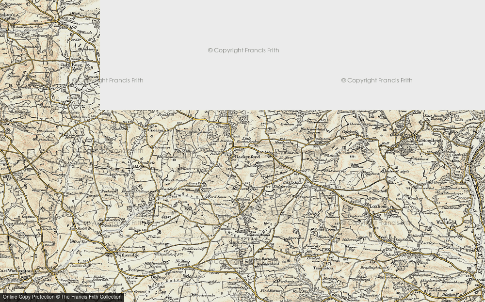 Old Map of Rackenford, 1899-1900 in 1899-1900