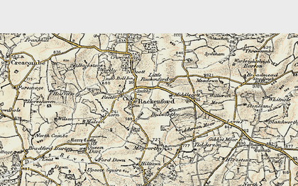 Old map of Rackenford in 1899-1900