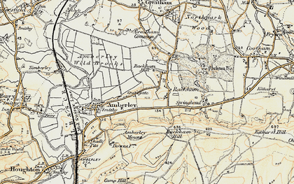Old map of Rackham in 1897-1899