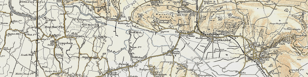 Old map of Rackley in 1899-1900