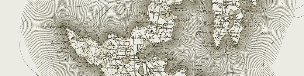 Old map of Bow Head in 1912