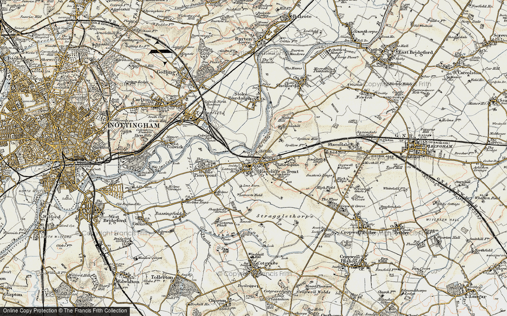 Old Map of Radcliffe on Trent, 1902-1903 in 1902-1903