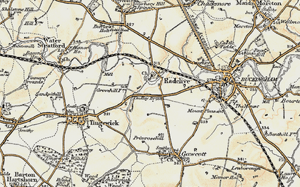 Old map of Radclive in 1898-1899