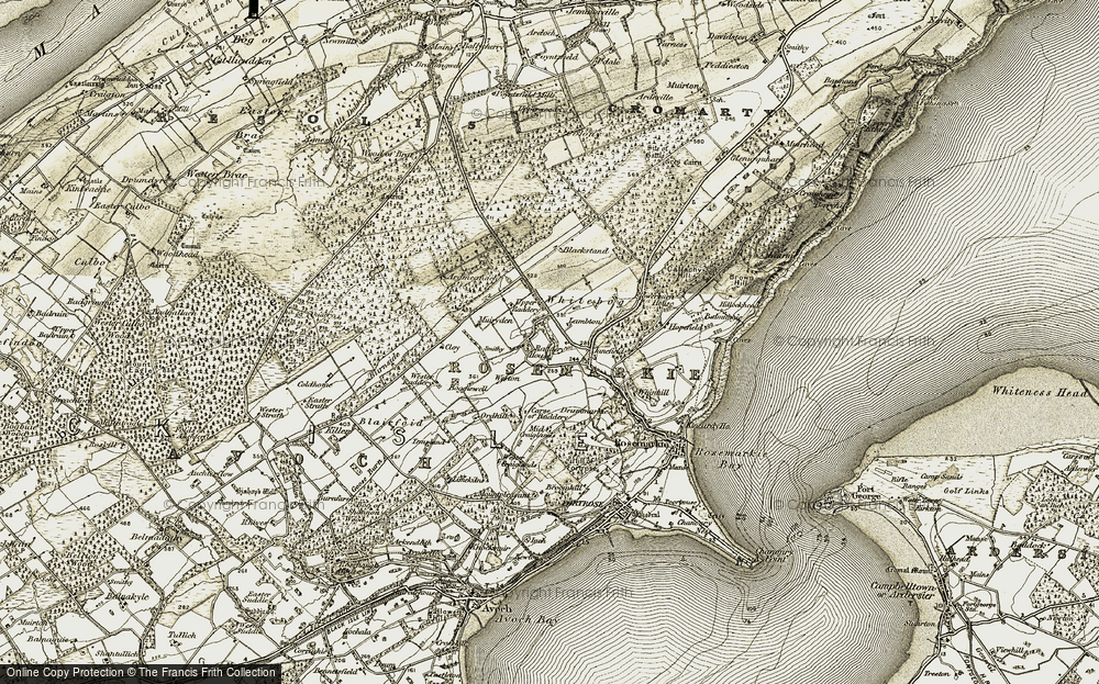 Old Map of Historic Map covering Blackstand in 1911-1912
