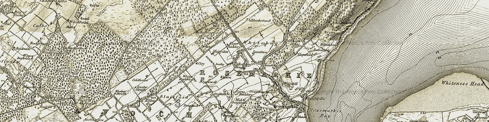 Old map of Boggiewell in 1911-1912