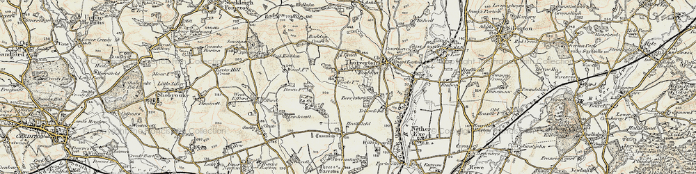 Old map of Raddon in 1898-1900