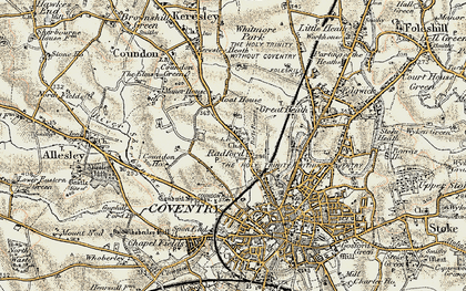 Old map of Radford in 1901-1902