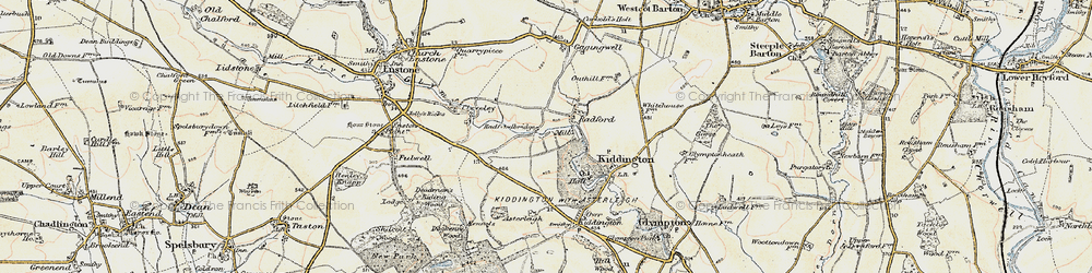 Old map of Radfordbridge in 1898-1899