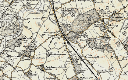 Old map of Radlett in 1897-1898