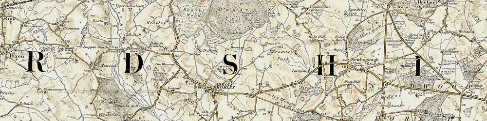 Old map of Radmore Wood in 1902