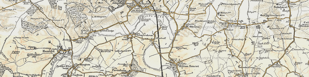 Old map of Radwell in 1898-1901
