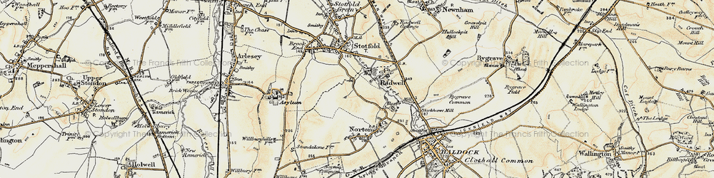Old map of Radwell in 1898-1901