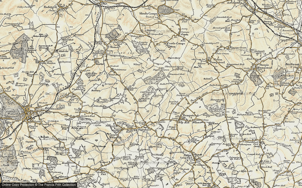 Old Map of Radwinter End, 1898-1901 in 1898-1901
