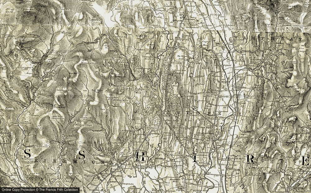 Old Map of Historic Map covering Barntimpen in 1901-1905