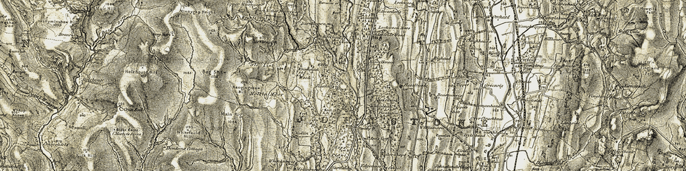Old map of Bog Shaw in 1901-1905