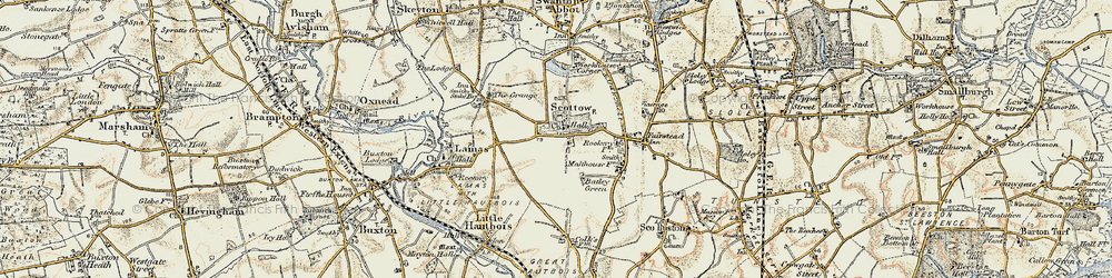 Old map of RAF Coltishall in 1901-1902
