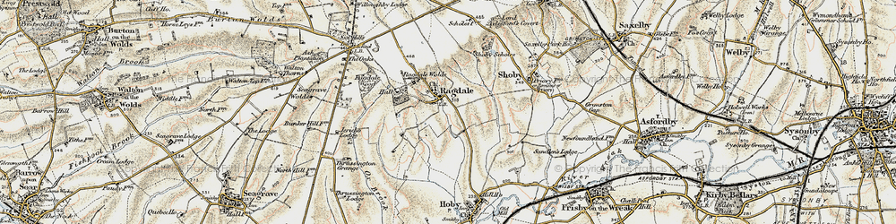 Old map of Ragdale in 1902-1903