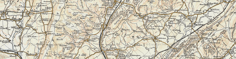Old map of Ragdon in 1902-1903