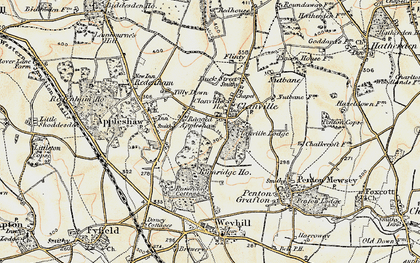 Old map of Blissamore Hall in 1897-1900