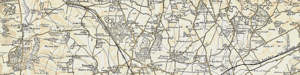 Old map of Blissamore Hall in 1897-1900