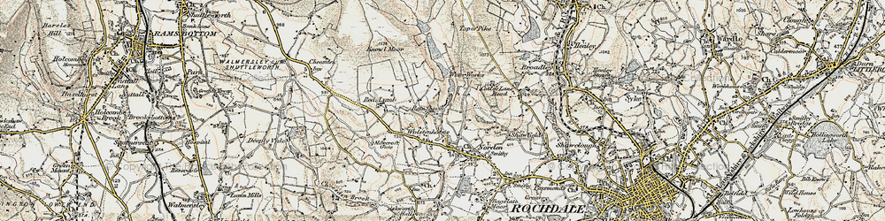 Old map of Rain Shore in 1903