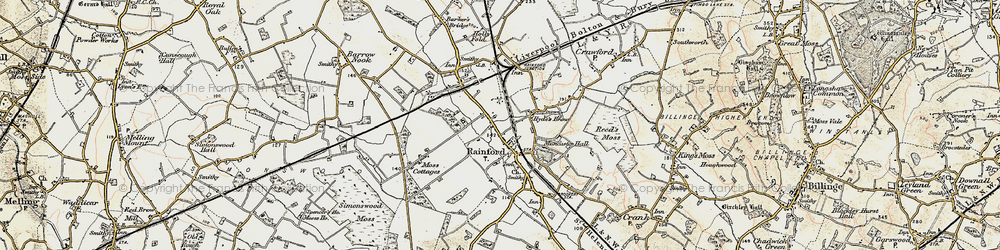 Old map of Rainford in 1902-1903