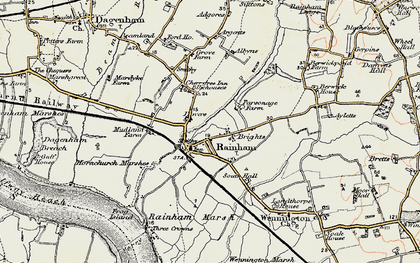 Old map of Rainham in 1897-1898