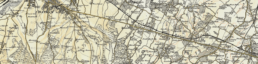 Old map of Rainham in 1897-1898