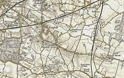 Old map of Rainhill Stoops in 1903
