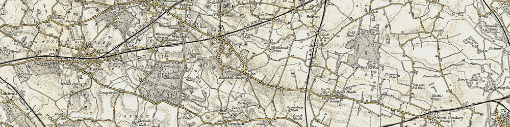 Old map of Rainhill Stoops in 1903