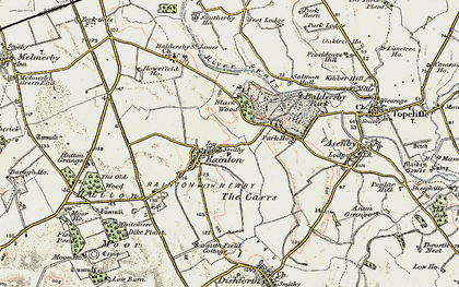 Old map of Rainton in 1903-1904