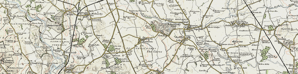 Old map of Rainton in 1903-1904