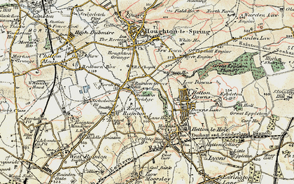 Old map of Rainton Bridge in 1901-1904