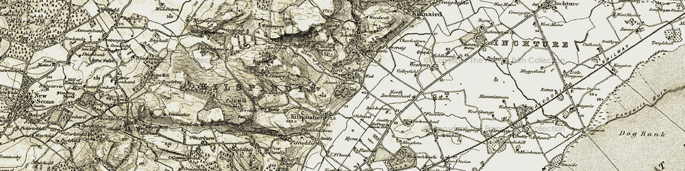 Old map of Braes of the Carse in 1907-1908
