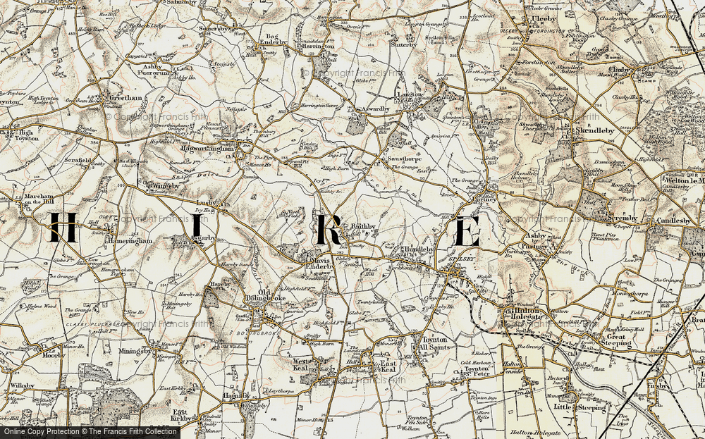 Old Map of Raithby by Spilsby, 1902-1903 in 1902-1903