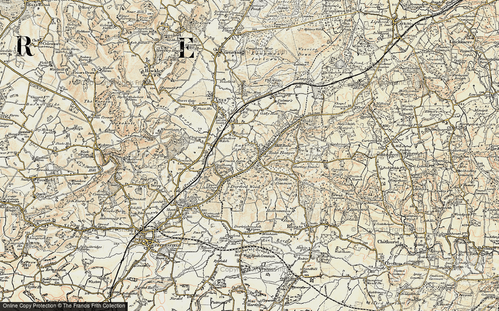 Old Map of Historic Map covering Durford Wood in 1897-1900